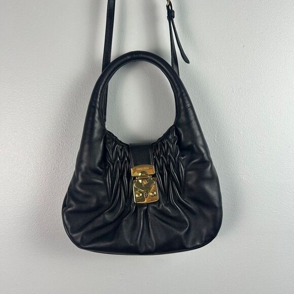 Miu Miu Matelassé Top Handle Leather Bag - gold hardware - Picture 3 of 14